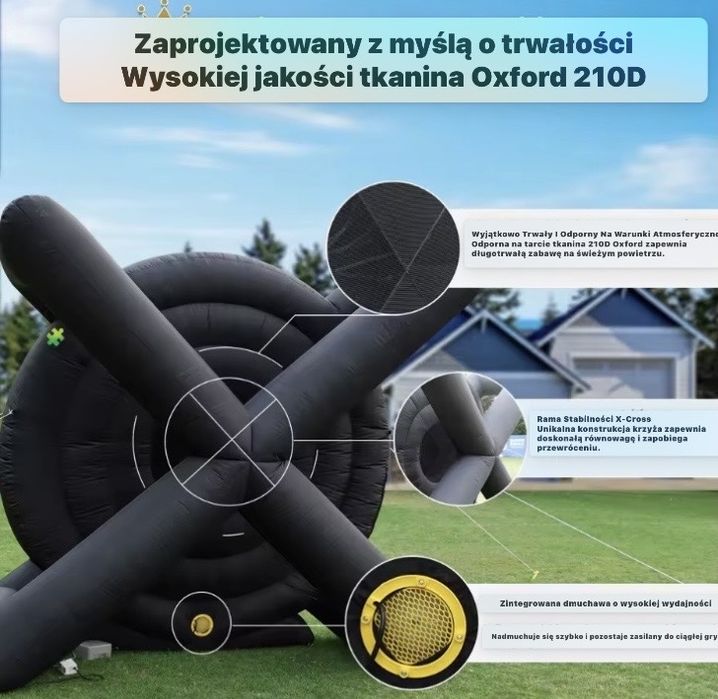 Dart piłkarski  dmuchany  mega duzy 3x3m ostatnia sztuka!