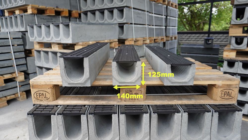 ODWODNIENIE LINIOWE B125 14x12,5 Betonowe Żeliwo!