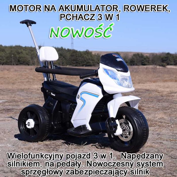 BAWIBUS.PL jeździk motorek MOTOR NA AKUMULATOR rowerek pchacz gokart