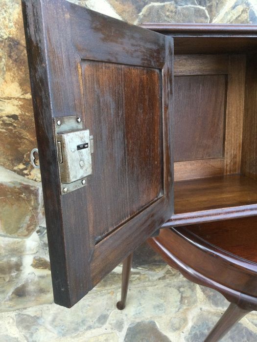 Nicho prateleira Armário suspensão madeira exótica Antigo 82 cm