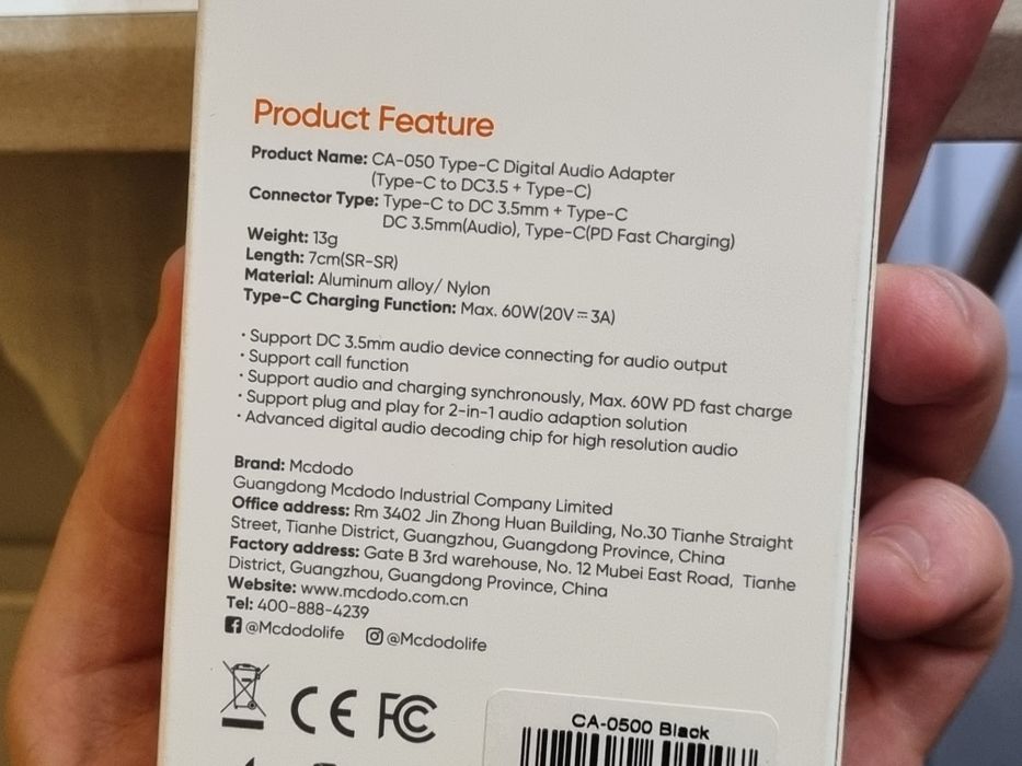 Nowy Adapter DAC usb c - mini jack 3,5mm + ładowanie