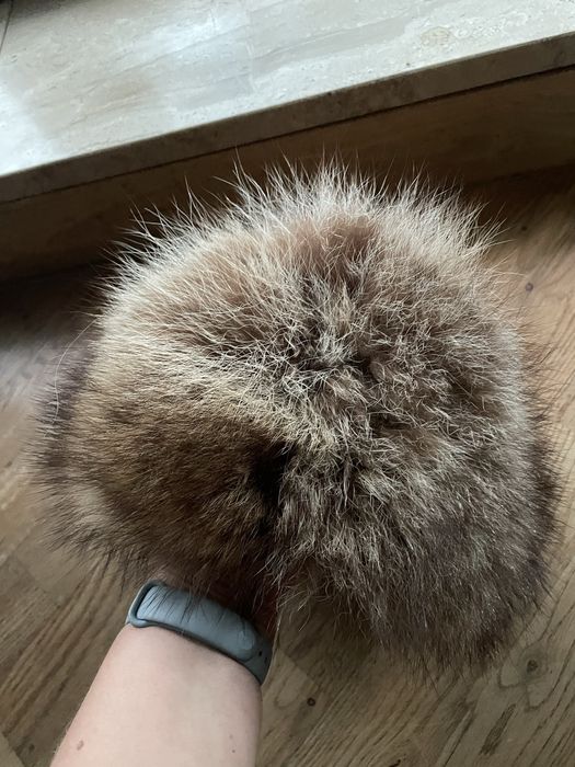Czapka futro z lisa futro naturalne