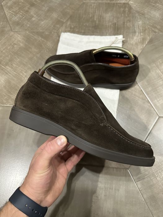 Замшевые лоферы Santoni