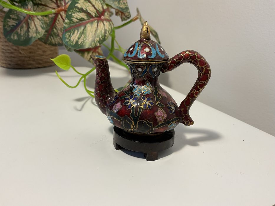 Bule decorativo miniatura em cloisonné – China, anos 90