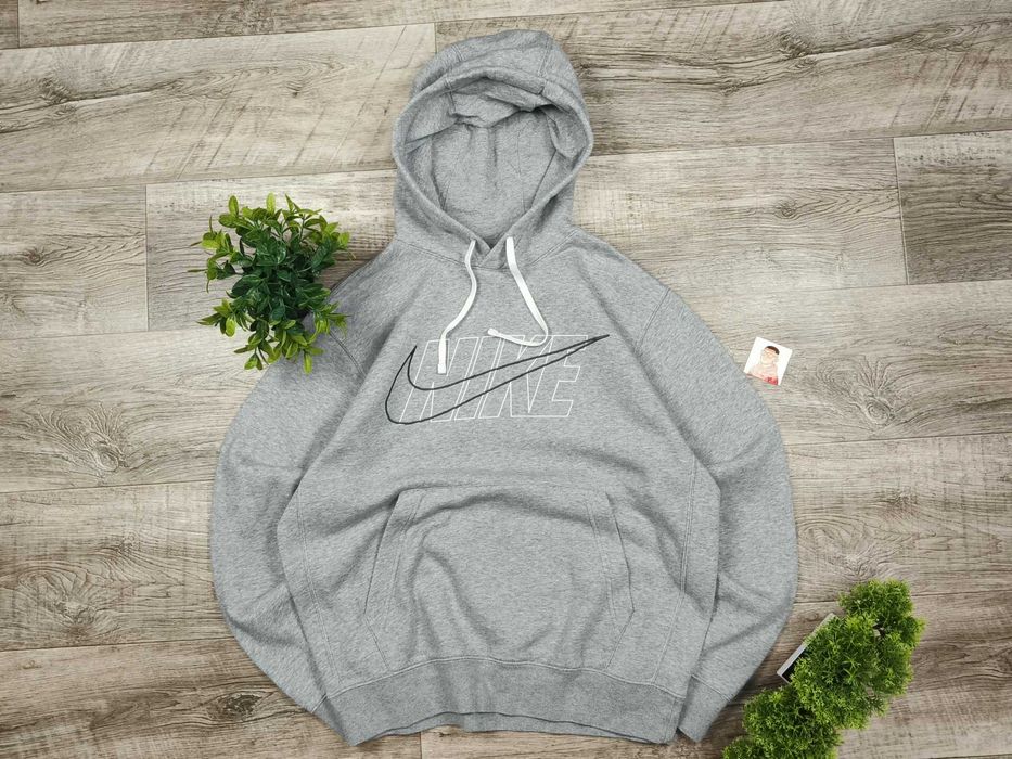 [L] NIKE худі широке оригінальне сіре бавовна