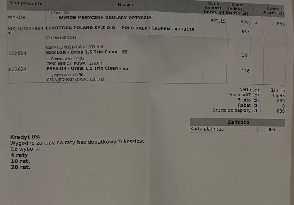 Okulary Polo Ralph Lauren + soczewki Essilor – jak nowe, komplet