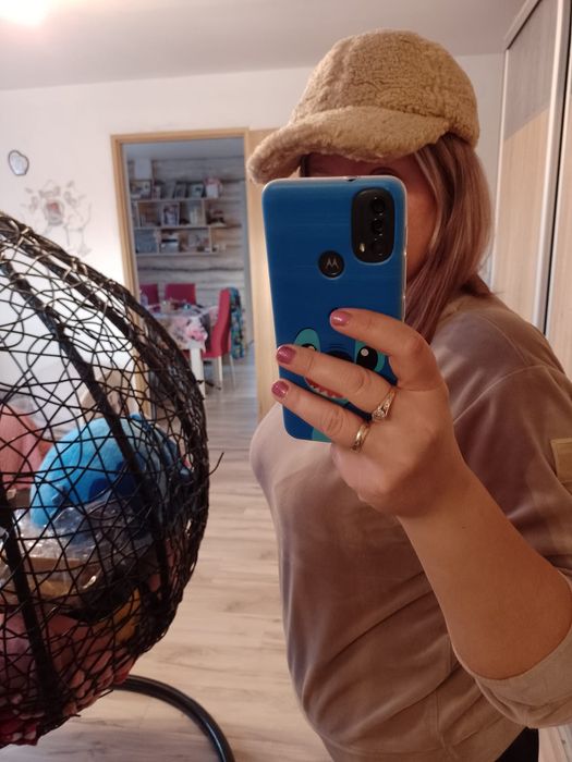Nowa Czapka zimowa baranek z daszkiem