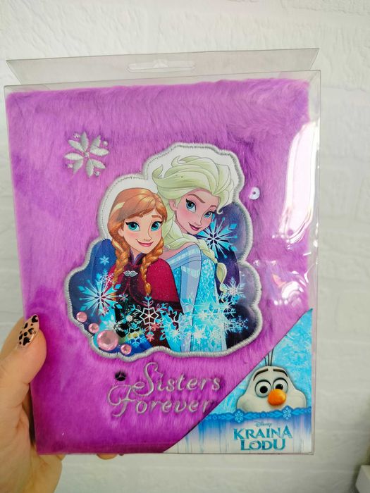 Pamiętnik notes futerko Kraina Lodu Frozen Anna i Elsa