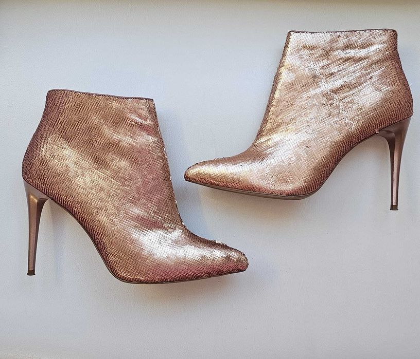 New Look botki cekiny rosegold roz 41