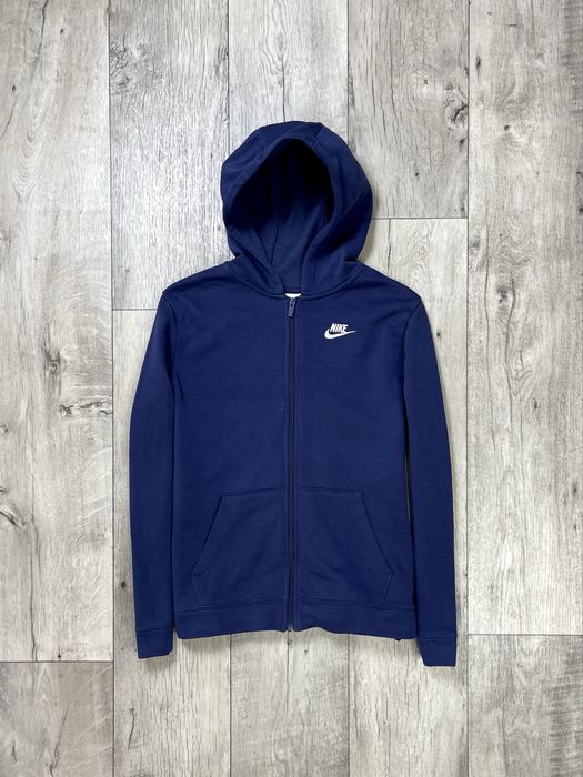 Nike кофта балахон 158-170 см зип худи подростковая спортивная синяя
