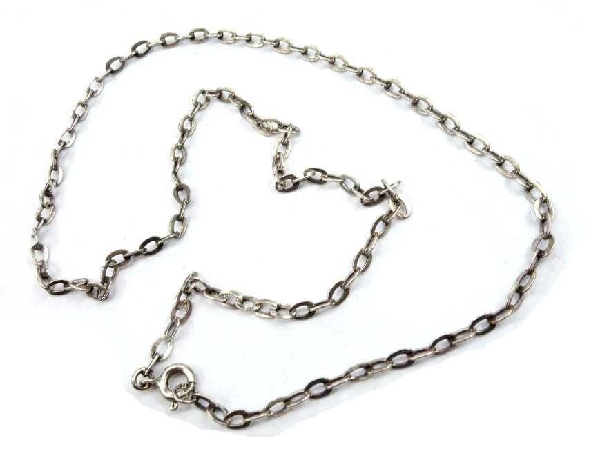 Vintage Stary srebrny łańcuszek ankier 45cm 3,2mm Unisex