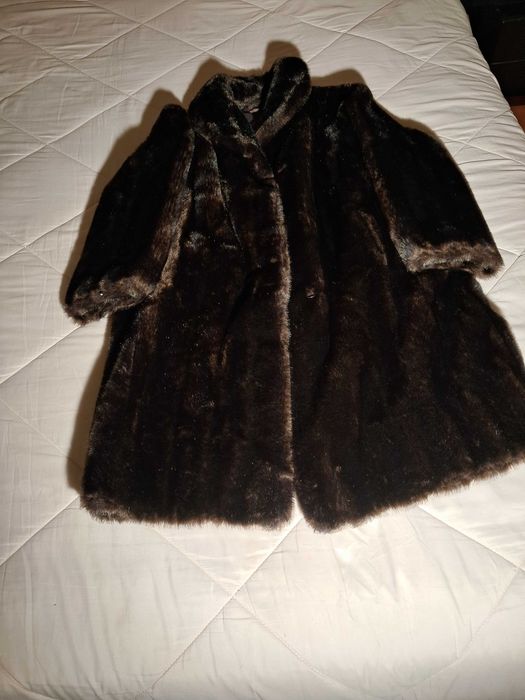 Casaco longo de inverno vintage anos 60 Tissavel França