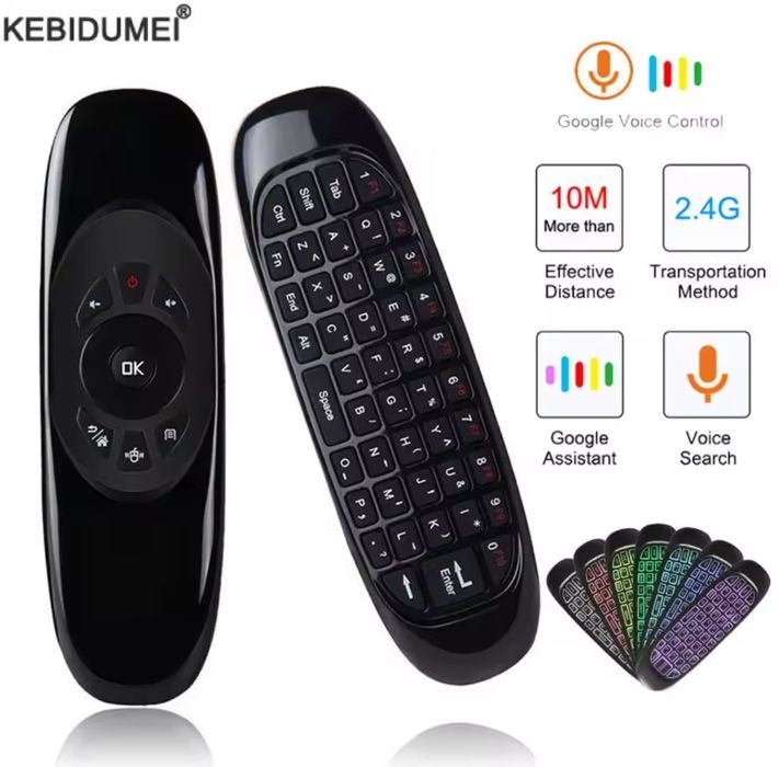 Air mouse + teclado sem fio + controle remoto