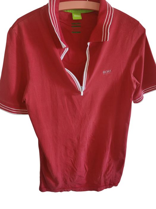 Czerwona koszulka polo Hugo Boss Modern Fit r S męska t-shirt krótki