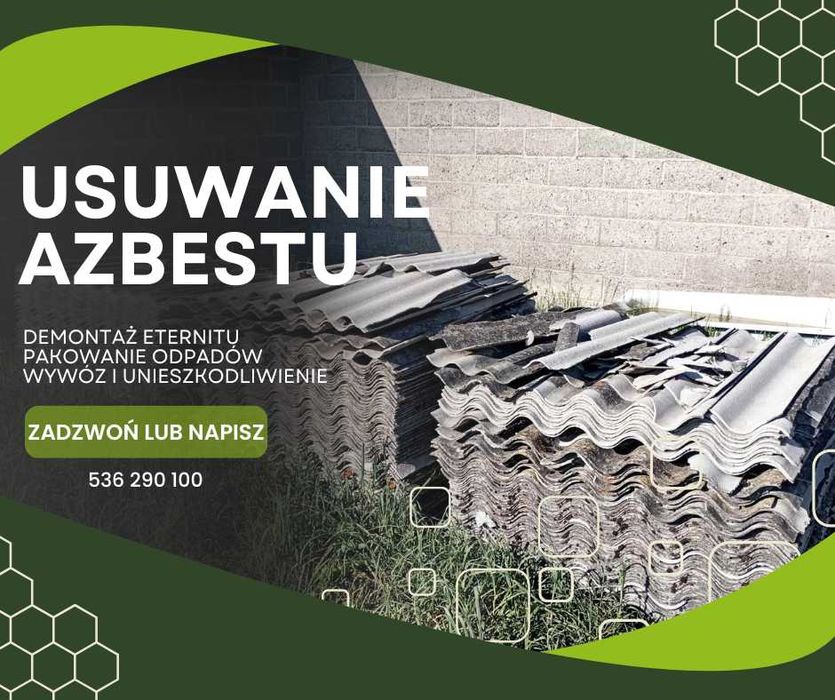 Usuwanie azbestu, odbiór i unieszkodliwienie eternitu