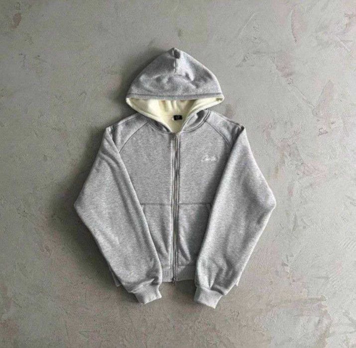 [РОЗПРОДАЖ] Зіпка Corteiz HMP Grey/Black / кофта кортез з флісом