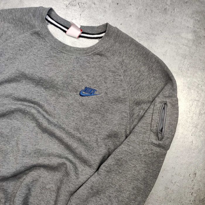MĘSKIE Zestaw Dres Nike Szary Spodnie Dresy Bluza Kieszonka Bawełna