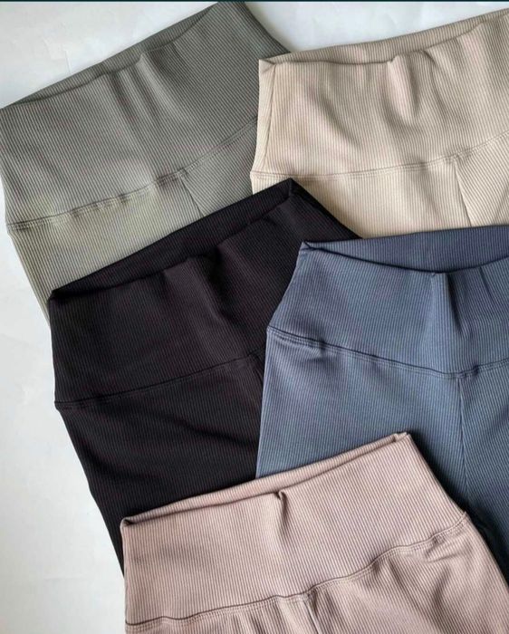 Стильні лосини/легінси в рубчик весна-осінь/ з високою посадкою.Турція