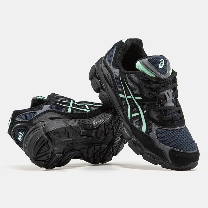 Кросівки Кроссовки Asics Gel-NYC Black Mint Чёрный Мятный Чорний Мята Кросовки повсякденні