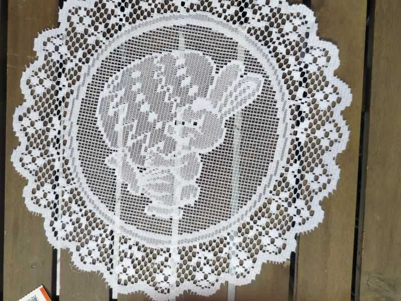 Serwetka żakardowa wielkanocna fi 30 biała 10 szt