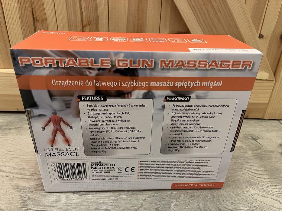 Masażer do ciala pistolet, idealny prezent MEDIA TECH