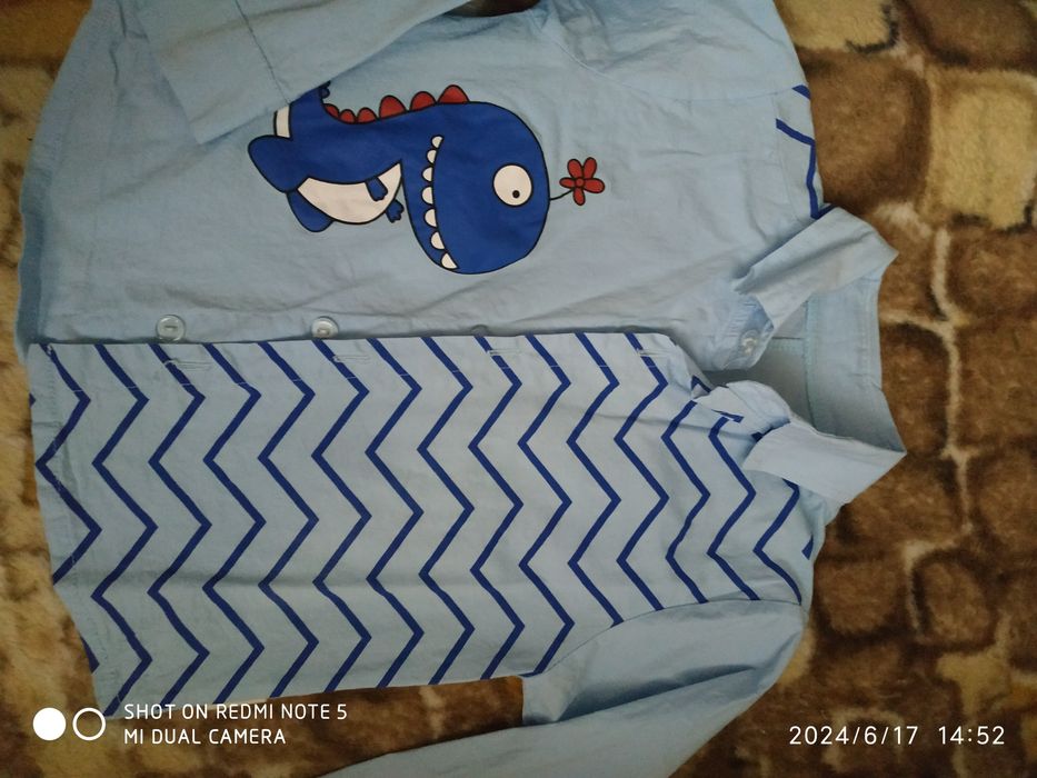 Elegancka koszula dinozaur 104 pieknie sie prezentuje