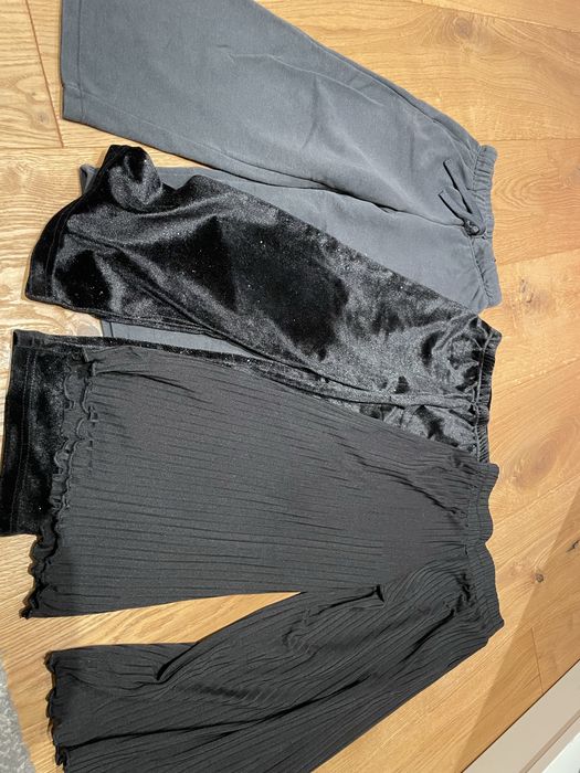 Spodnie szerokie hm sinsay 116 3 sztuki