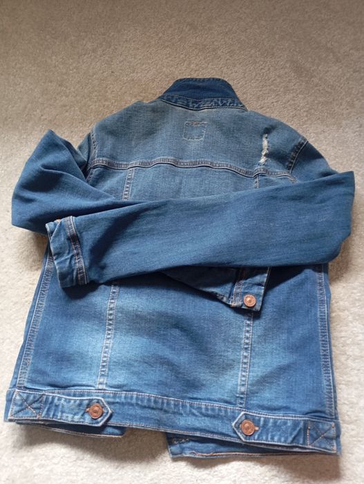 Casaco de ganga Tam M , usado uma vez.