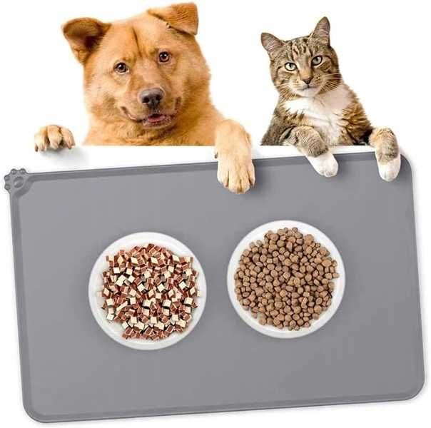 Wodoodporna mata pod miskę dla psa lub kota antypoślizgowa, silikonowa