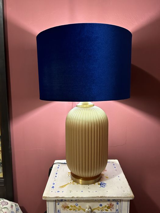 Candeeiro NOVO - abajur azul aveludado