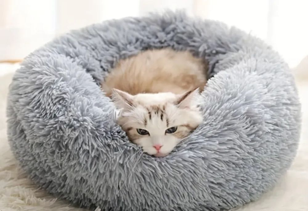 Домик с ушками круглая лежанка травка спальник для кота кошки собаки