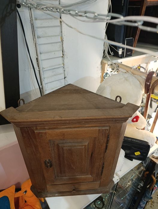 Szafka rogowa wisząca drewniana vintage retro stylowe stare drewno