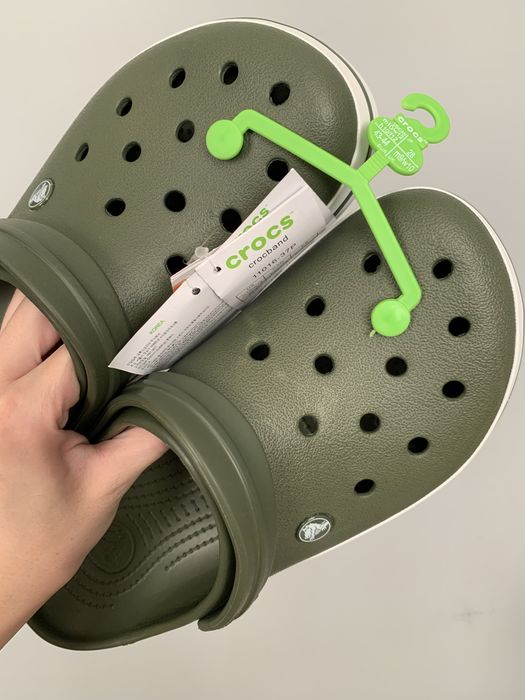 Crocs crocband army green крокси чоловічі хакі крокбенд