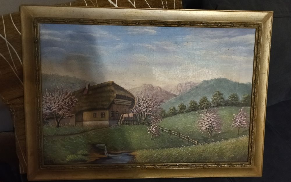 Bardzo stary obraz na płótnie