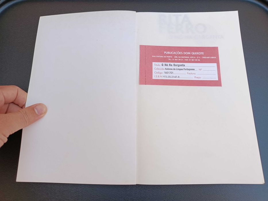 Livro "O Nó na Garganta", Rita Ferro