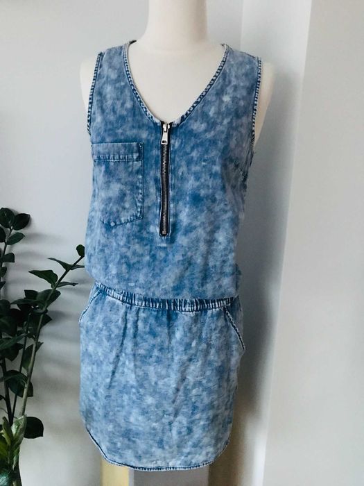 Sukienka letnia House XS 34 jeansowa mini bez rękawów
