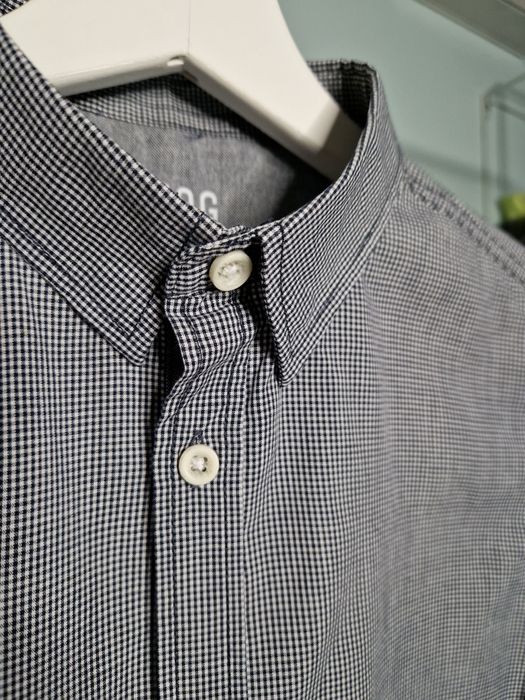 Szara koszula elegancka męska w kratę slim fit SMOG New Yorker