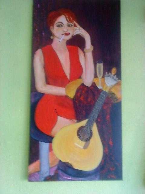 Pintura em acrilico "A boémia"