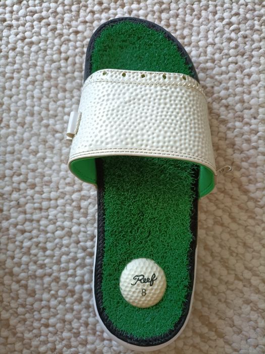 Klapki Reef 40 białe zielone golf  basenowe