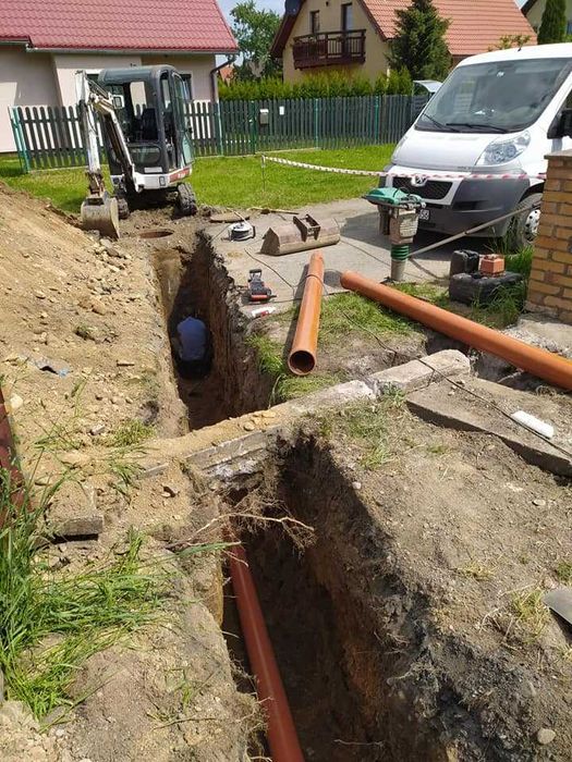 Usługi minikoparka i koparka. wykopy i przyłącza wod. kan. elek. gaz
