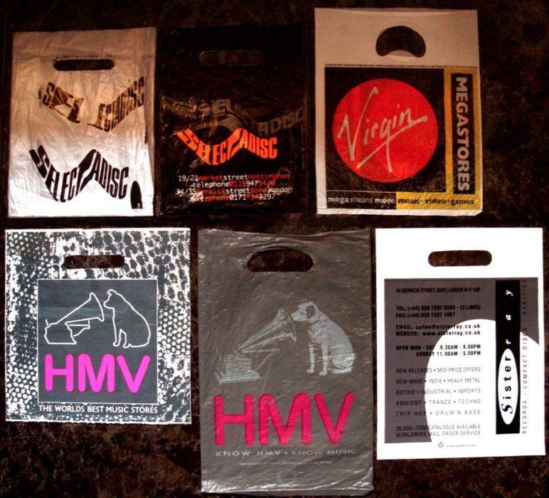 Raridades Sacos Lojas Discos Vinil LPs Albums Singles CD Anos 80 90 00