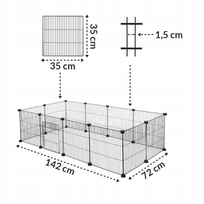 Kojec Klatka Zagroda Metalowa dla królików małych zwierząt wybieg