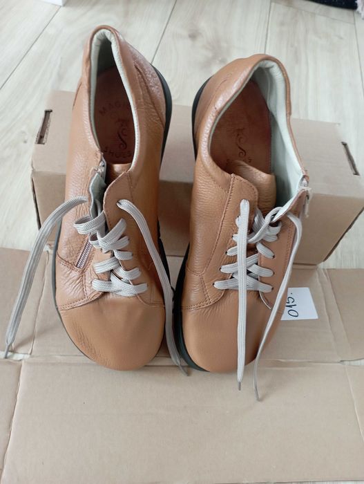 Nowe buty męskie Magical Shoes barefoot carmel Nowe skorzane