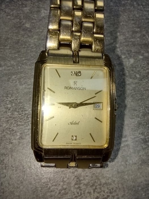 Годинник  Швейцарія ROMANSON Adel , сапфірове скло, Позолота 23ct