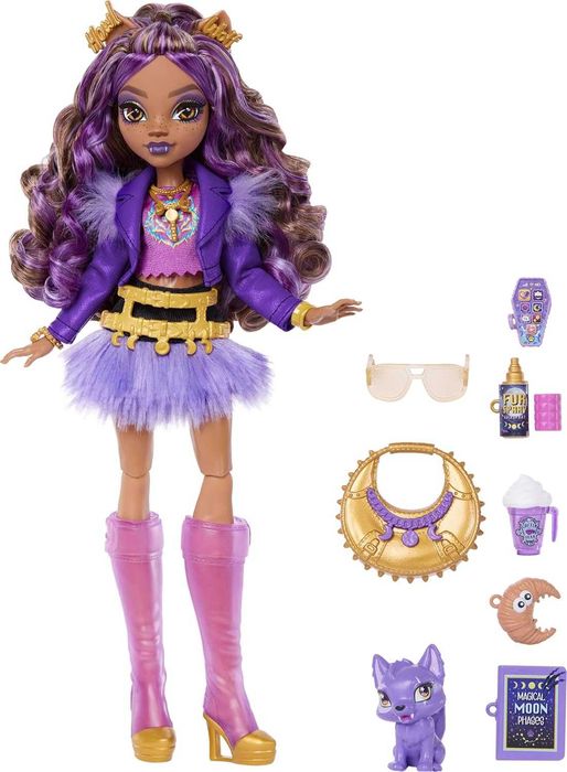 Monster High , Clawdeen Wolf in Purple Moto Jacket клодін Вульф JHK30
