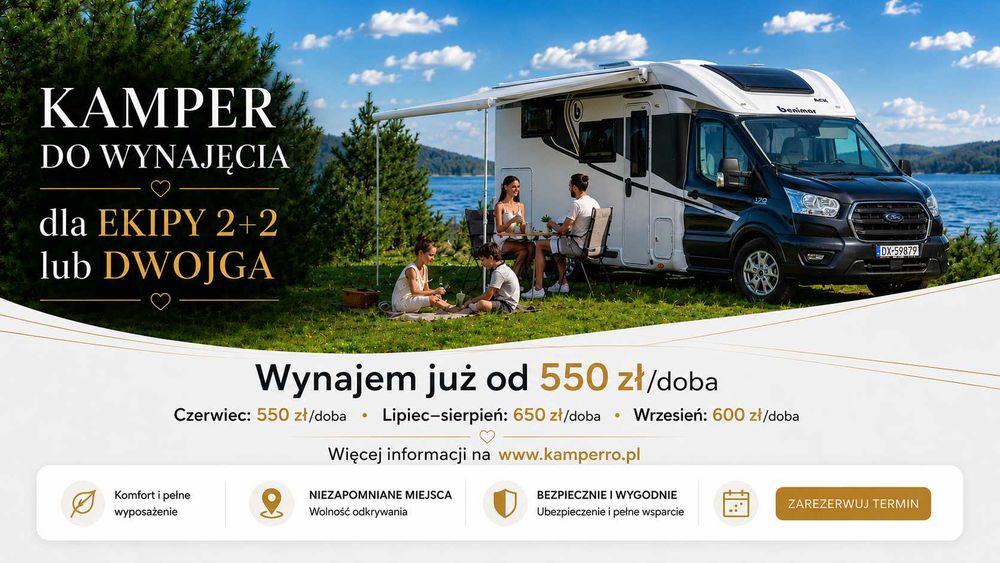 Wynajem KAMPERA | kampery dla 5 i 4 osób | Automat |