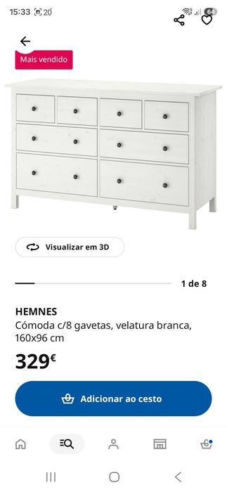 Comoda HEMNES 8 Gavetas - como nova