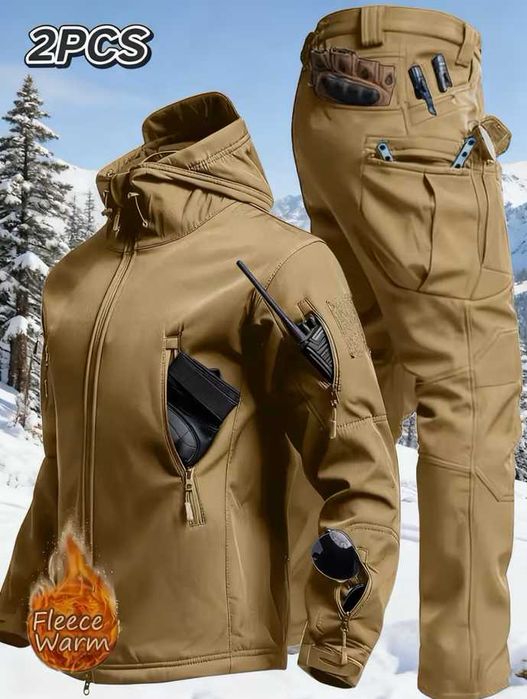 Куртка тактична чоловіча Софтшел КОМПЛЕКТ тепла легка водозахисна 2ШТ