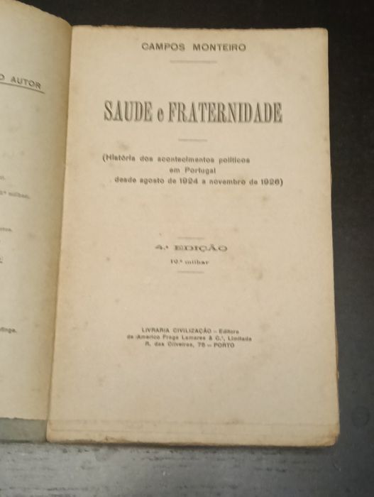 Livro antigo  Saúde e Fraternidade