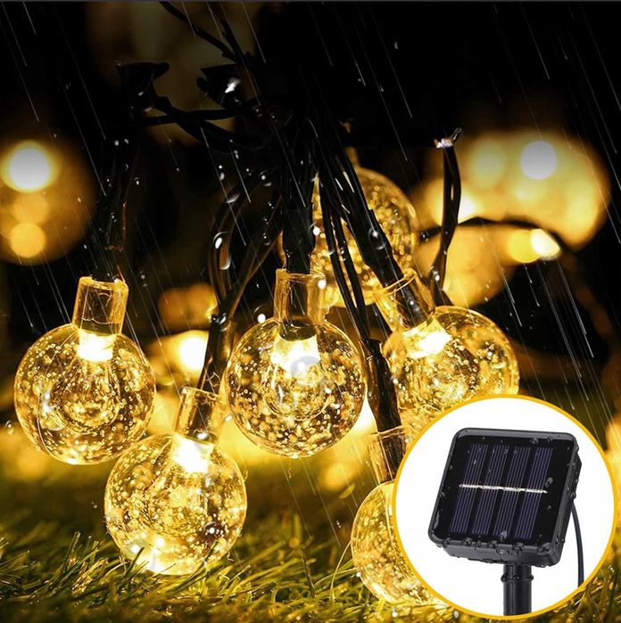 Girlanda Solarna Ogrodowa 50X LED, Lampki Solarne Na Energię Słoneczną